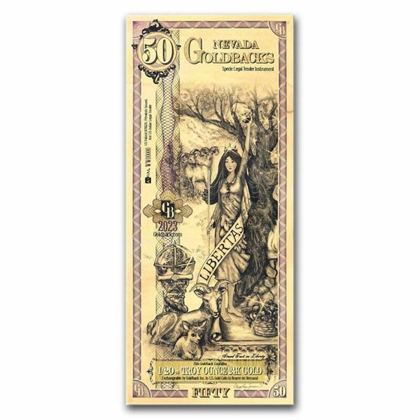 ** SPECIAL ORDER** 50 Nevada Goldback - Aurum Gold Foil Note (24k)