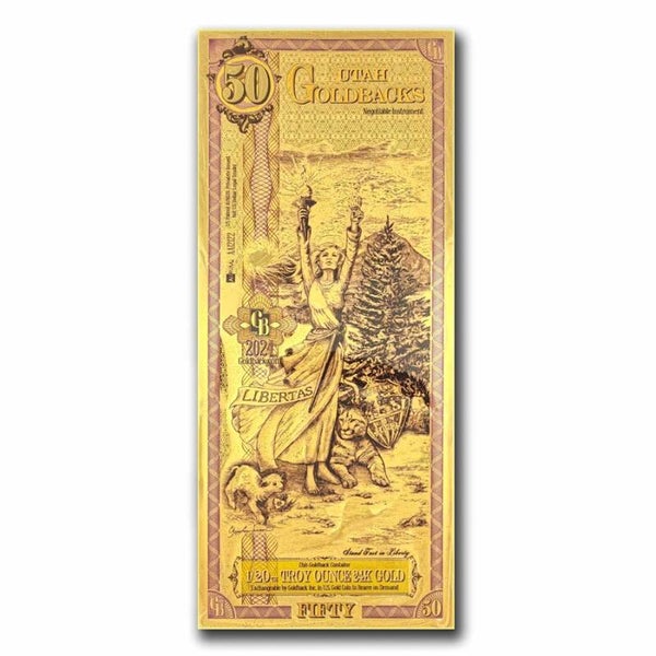 ** SPECIAL ORDER ** 50 Utah Goldback - Aurum Gold Foil Note (24k)