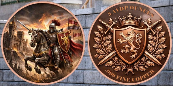 Chevaliers du Royaume – Médaille colorisée de 5 oz en cuivre .999