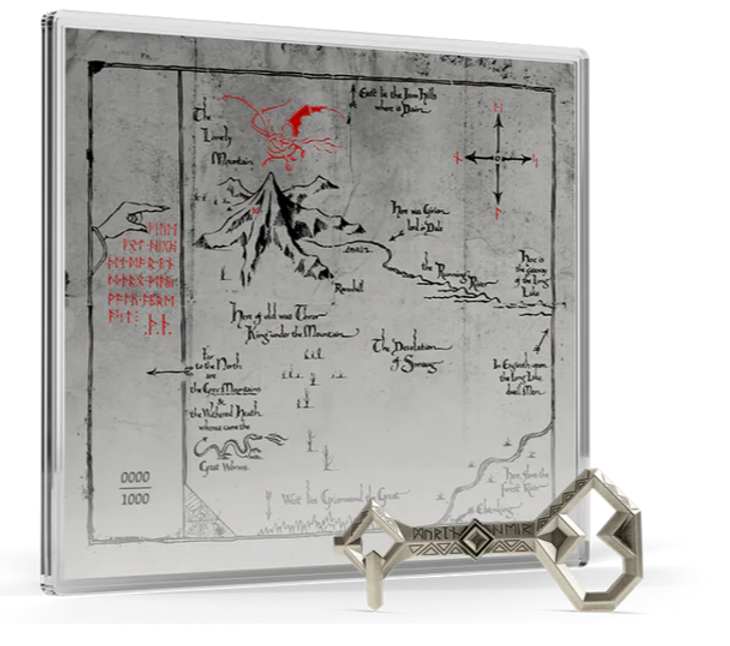 Agoro THE LORD OF THE RINGS: Thorin's Map and Key 3/4 oz Silver Coin + 5g Silver Foil