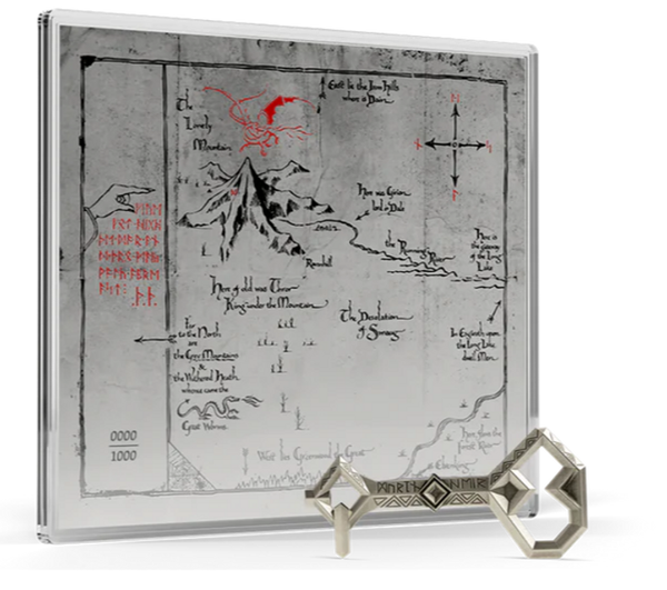 Agoro THE LORD OF THE RINGS: Thorin's Map and Key 3/4 oz Silver Coin + 5g Silver Foil