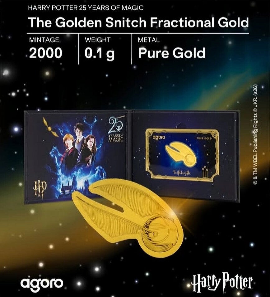 Agoro HARRY POTTER: The Golden Snitch - 0.1 g .999 Gold Coin - 1$ Niue 2026