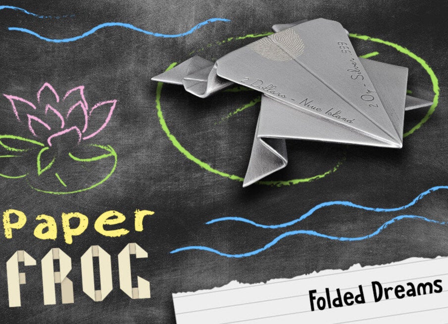 PAPER FROG – Folded Dreams, pièce de 2 oz en argent, 2 $ Niue 2026