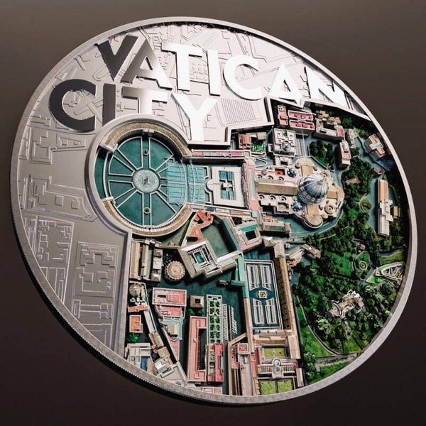 The View from Above: Vatican City - 2oz .999 High Relief Silver - Samoa 2025