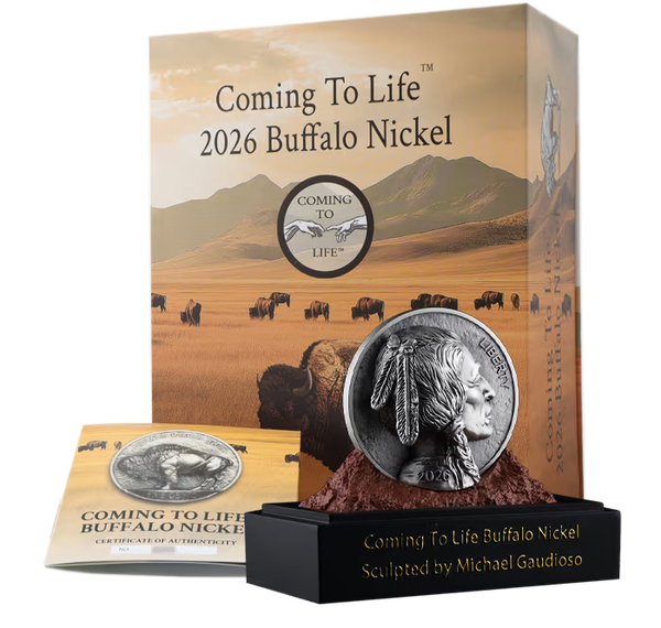 Coming to Life Buffalo Nickel - 5 oz .999 High Relief Silver Coin - Sioux Nation