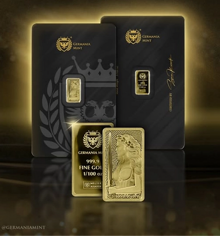 Germania Mint 1/100oz Au999.9 Stamped Bar Proof