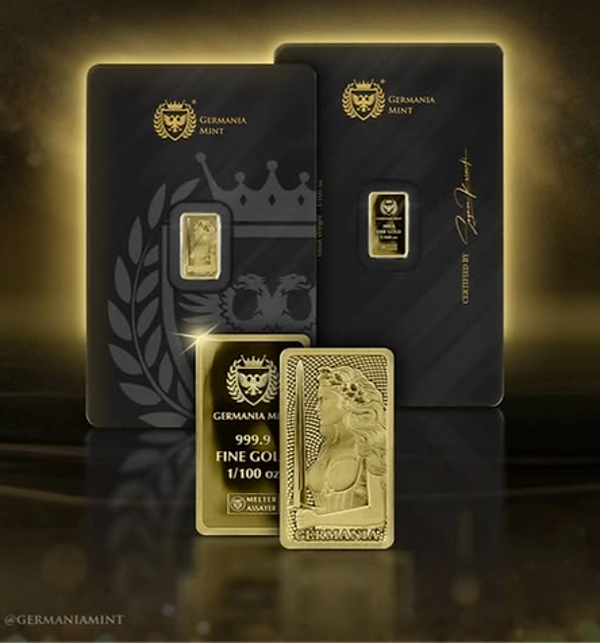 Germania Mint 1/100oz Au999.9 Stamped Bar Proof
