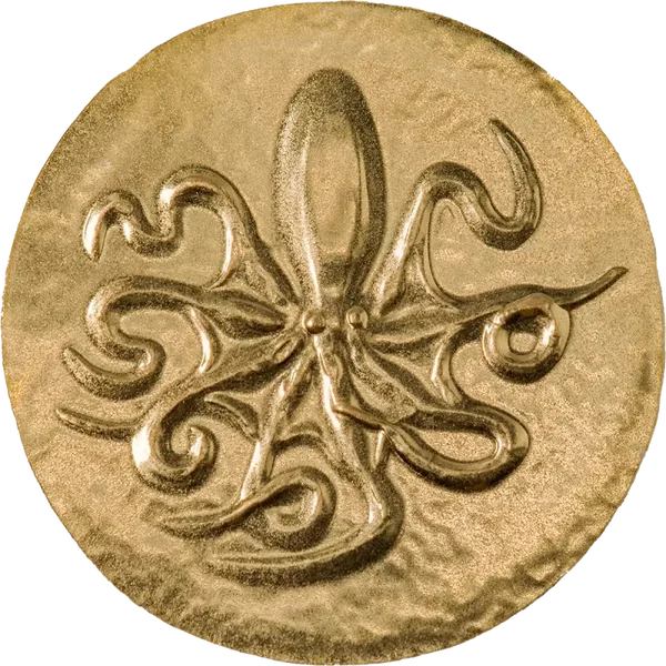 Ancient Greece: Octopus 0.5g .999 Gold Coin $5 Cook Islands 2022