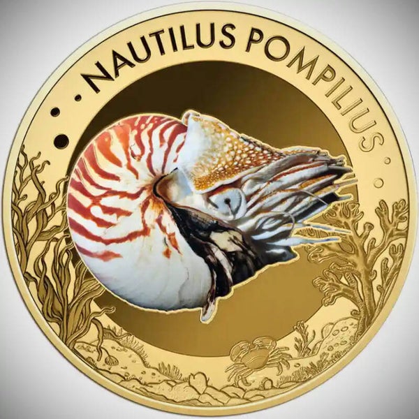 Chambered Nautilus - 1/1000 oz .999 Gold Coin - 3000 Francs Republic of Chad
