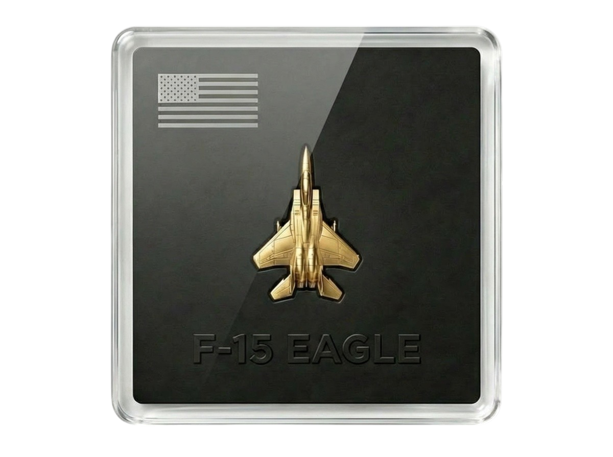 F-15 EAGLE 1/20G 999.9 High Relief Gold Bullion IN ASSAY