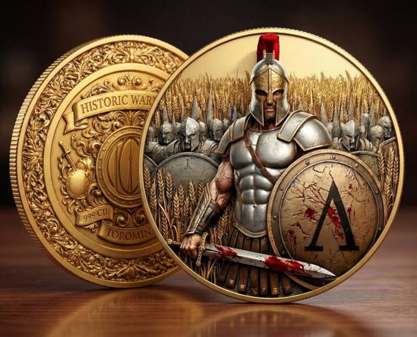 Guerriers historiques – Armée spartiate : Médaille de 5 oz en cuivre pur .999 sous capsule