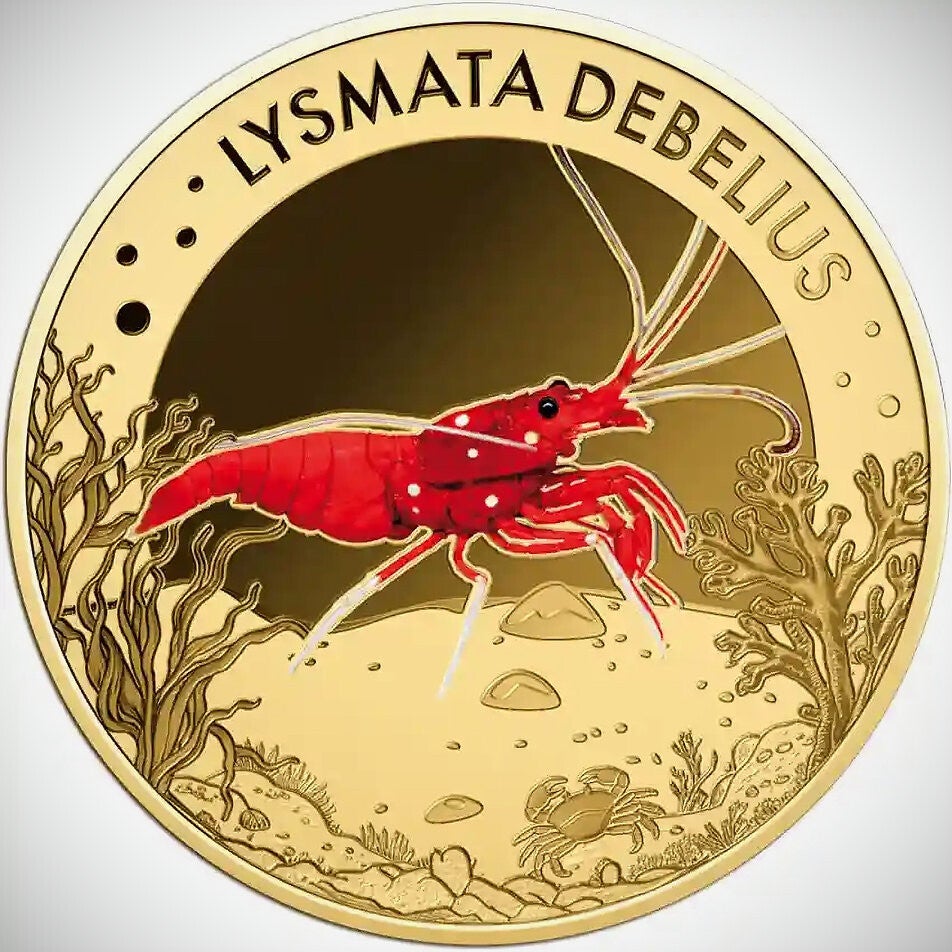 Blood Shrimp - 1/1000 oz .999 Gold Coin - 3000 Francs Republic of Chad