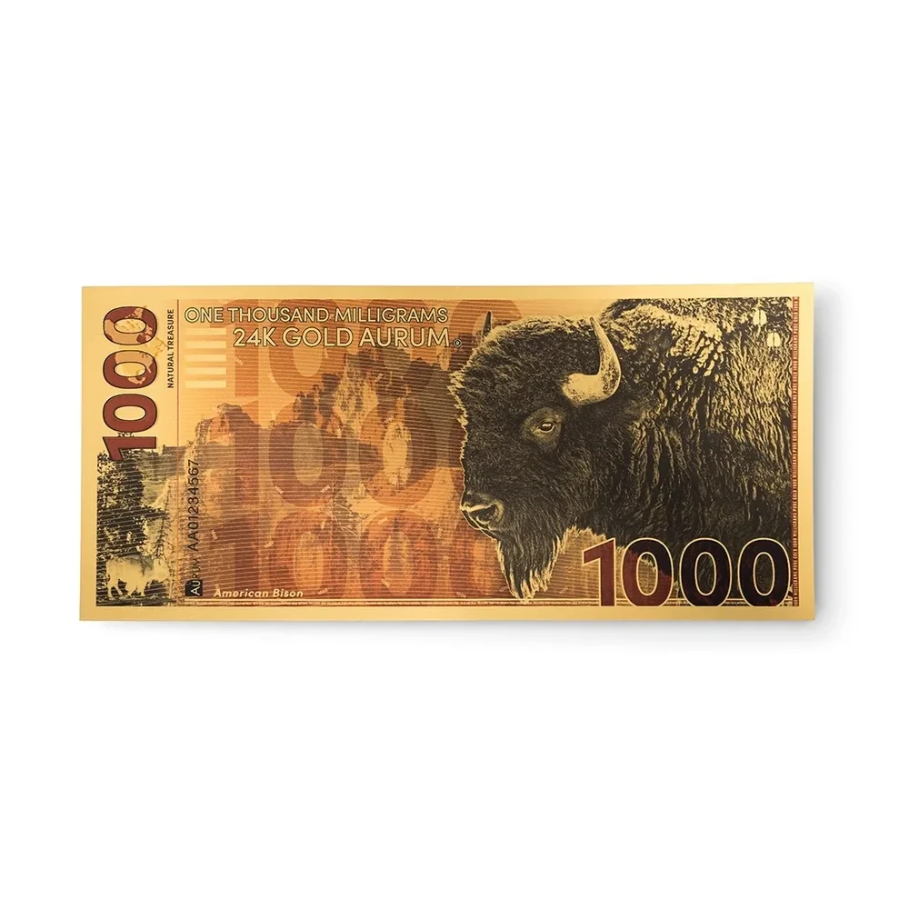 **SPECIAL ORDER** American Bison Aurum® 1000mg (One Gram) 24k Gold Bill