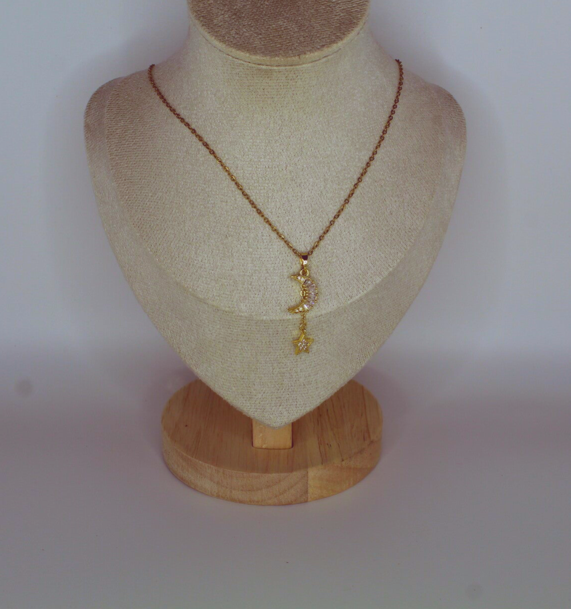 Collier lune étoilée