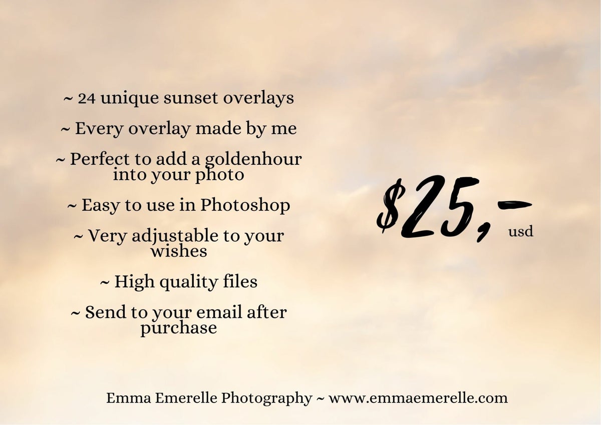 24 Sunset overlays package 1 | Emma Emerelle Photography