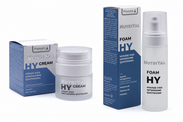 Set NutriYal - Foam HY Mousse Viso Detergente 150 ml - Crema Viso Idratazione Quotidiana 50 ml