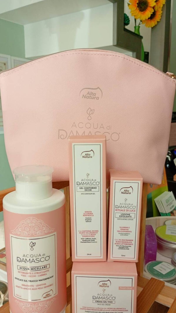 Box Regalo Viaggio con Trousse Rosa - Linea Acqua di Damasco