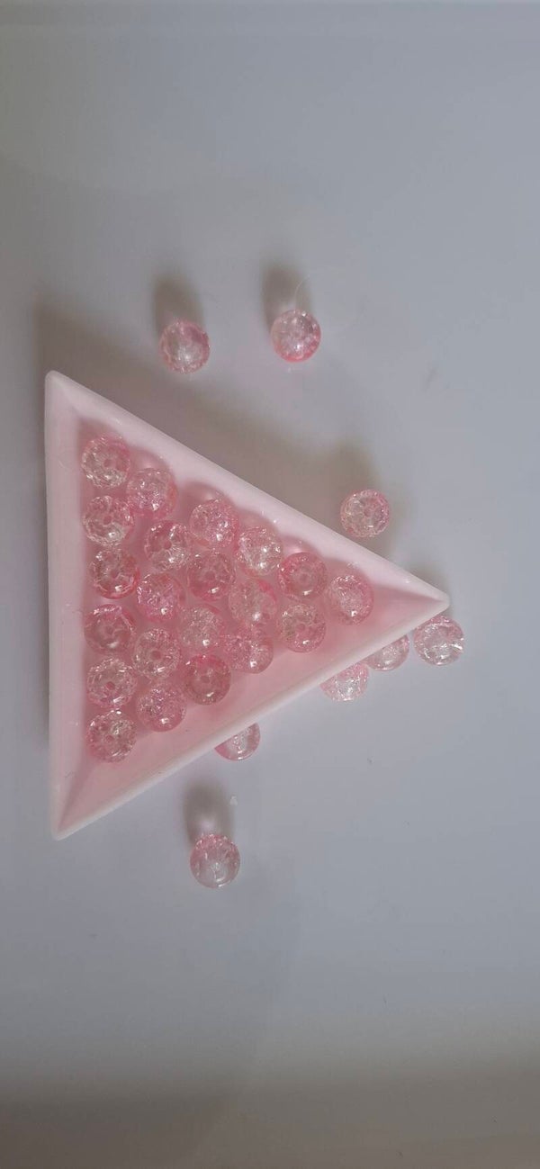 44. Rosa krakelert glass