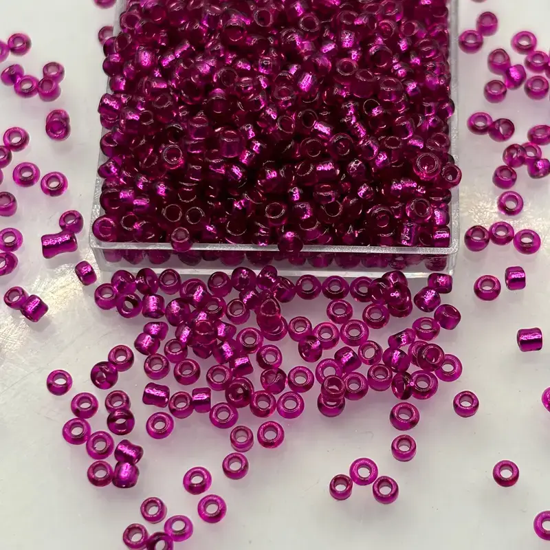 Glassfrøperler MØRK LILLA