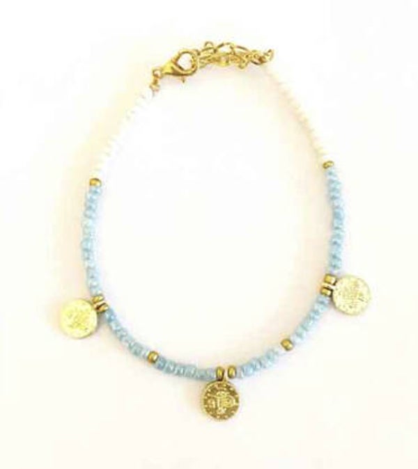 White bracelet-baby blue