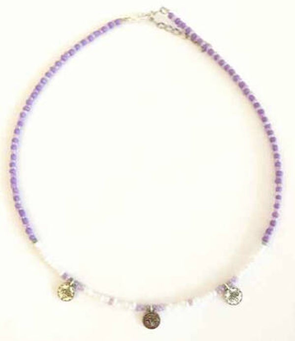 Lilac white choker