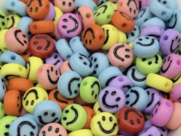 Smiley kralen (ronde)