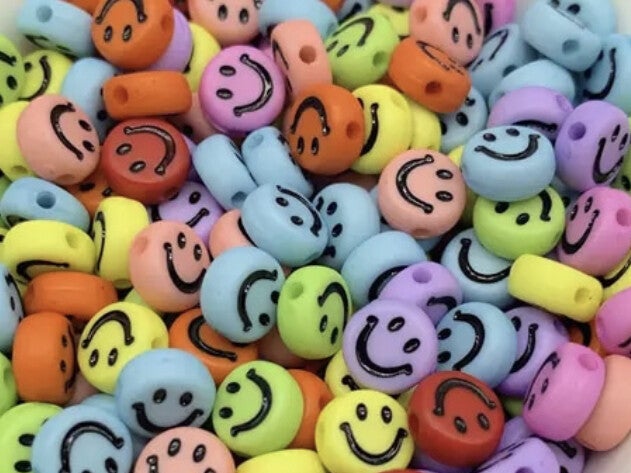 Smiley kralen (ronde)