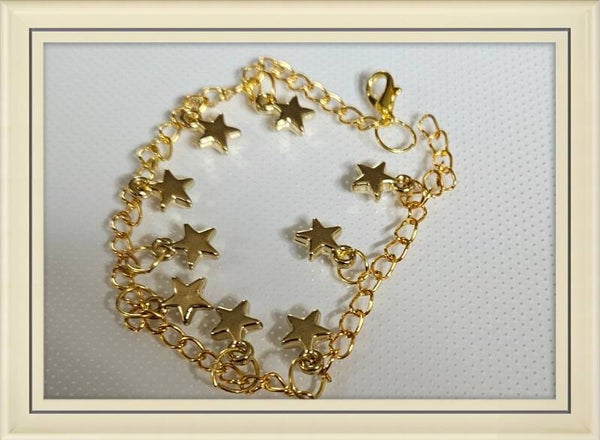 Gold Stars Chain Bracelet