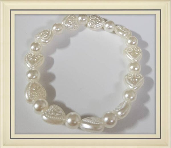 White Heart Bracelet