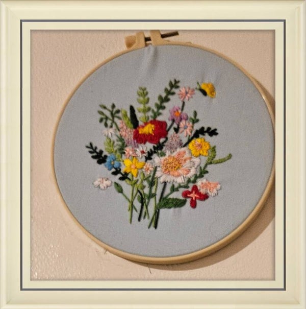 Blue Flower Needlework