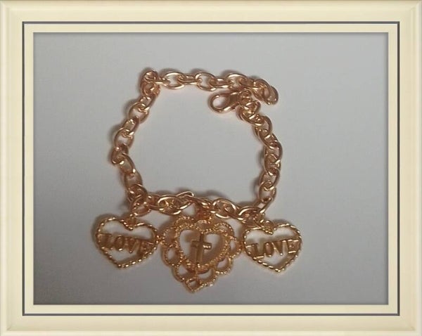 Gold Chain Cross Bracelet