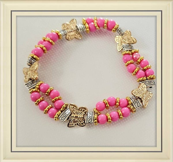Pink two beaded Bracelet
