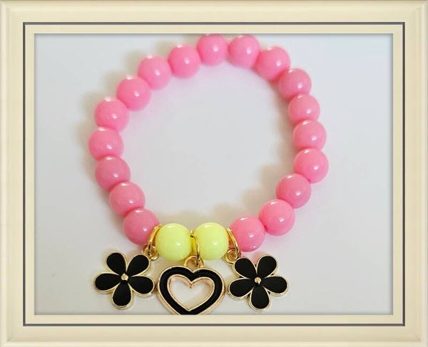 Pink Fancy  Beaded Bracelet