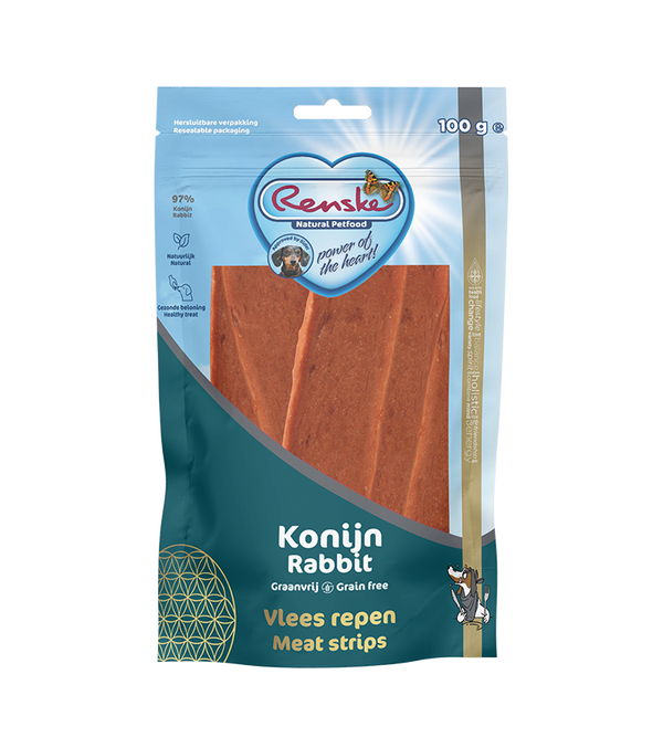 Renske Vleesrepen graanvrij — Konijn — 100 g