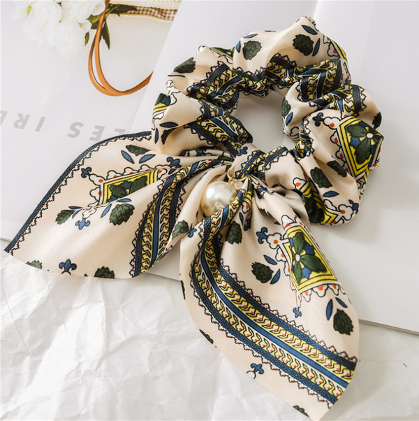 Big Bowknot Scrunchie with Pearl