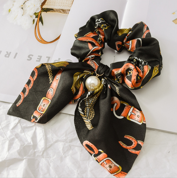 Big Bowknot Scrunchie with Pearl