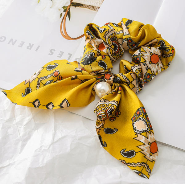 Big Bowknot Scrunchie with Pearl