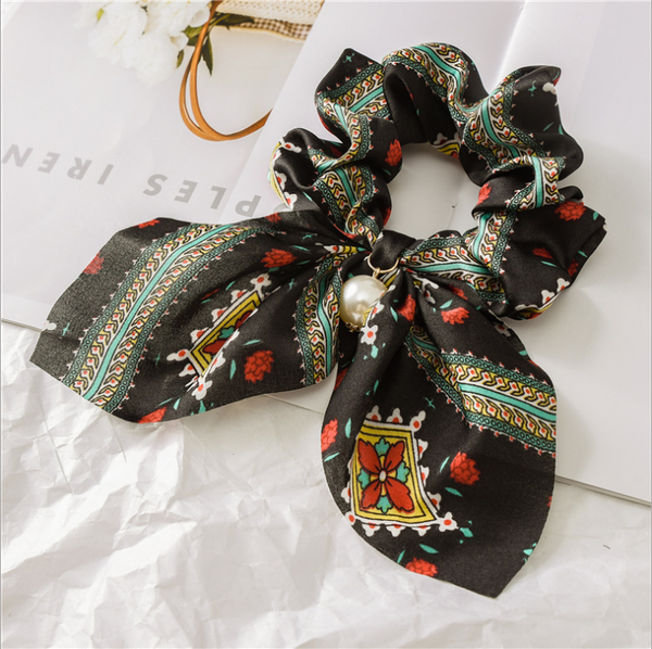 Big Bowknot Scrunchie with Pearl