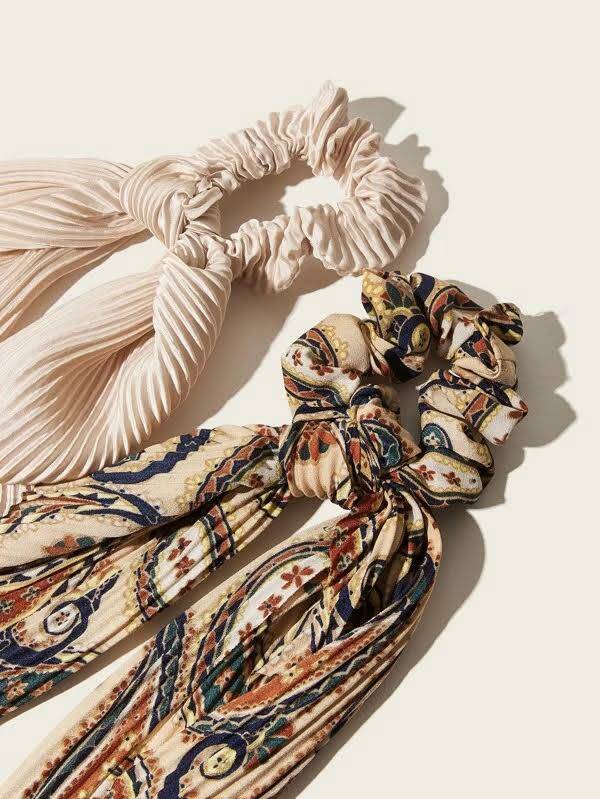 Vintage Scarf Edition + Indica pattern Scarf Scrunchies.