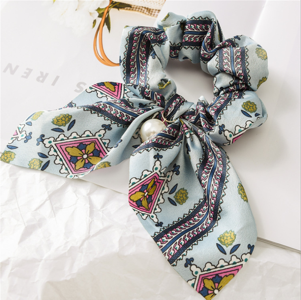 Big Bowknot Scrunchie with Pearl