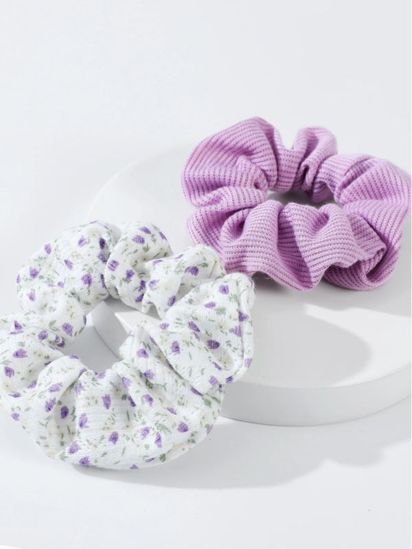 Floral Print 2-Piece Scrunchie