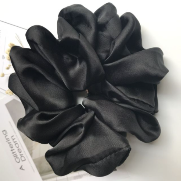 Big Silk Black Scrunchie Singel Pcs