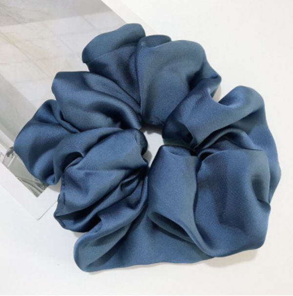 Big Silk Blue Gray Scrunchie Singel Pcs