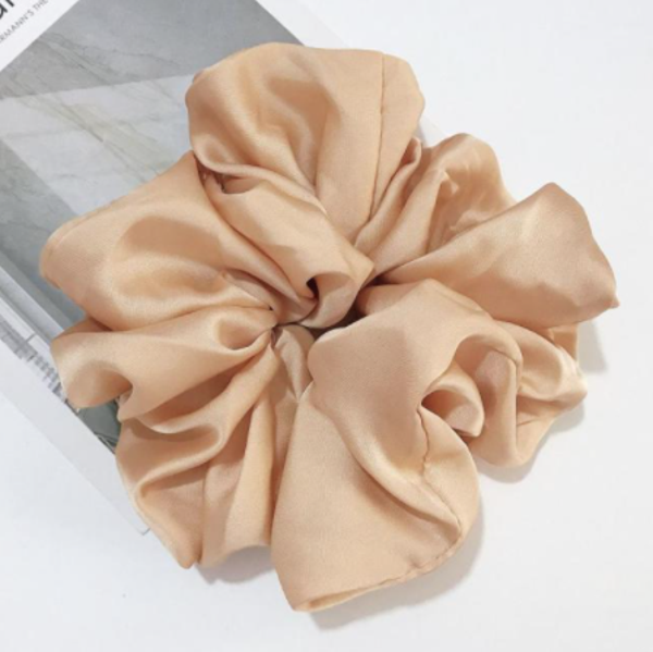 Big Silk Khaki Scrunchie Singel Pcs
