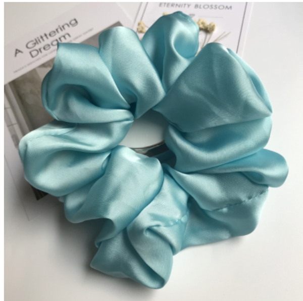 Big Silk Light Blue Scrunchie Singel Pcs