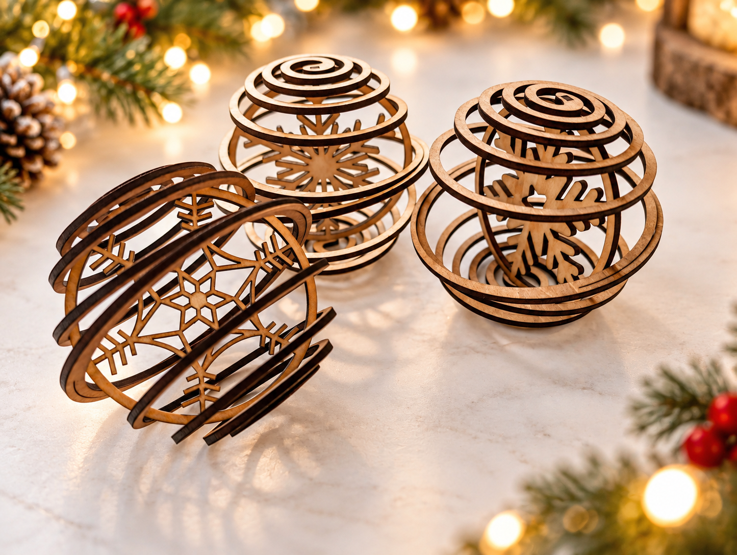 Boules de Noel bois