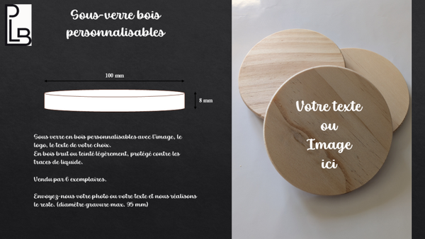 Sous verre bois personnalisable