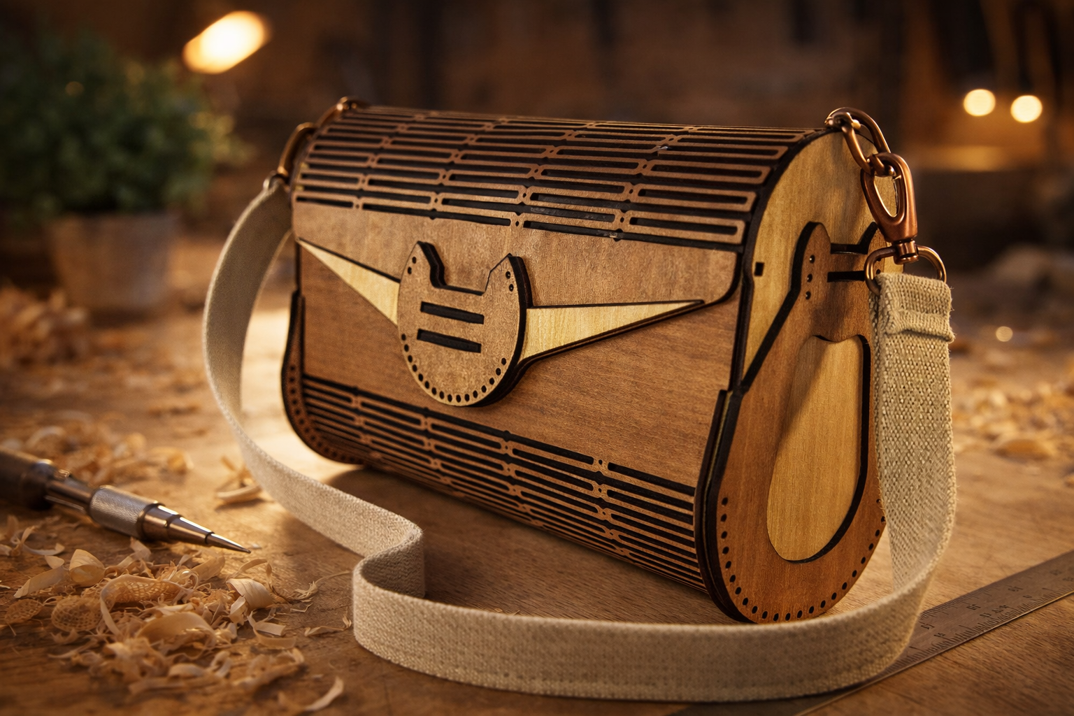 Sac à main en bois