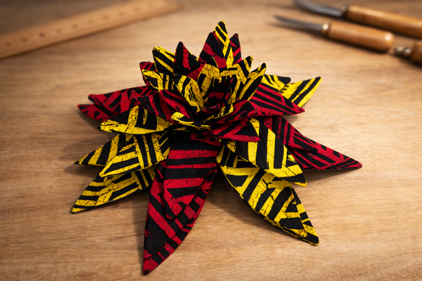 Aloé véra tissu rouge/jaune