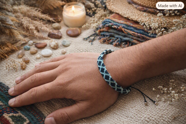 Bracelet homme tissé – style bohème artisanal